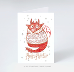 Humørkort: Happy Holidays (Sweater Dragon). 