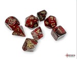 TERNINGER - BOREALIS - Cosmos/gold Polyhedral 7-Die Set (with bonus die)